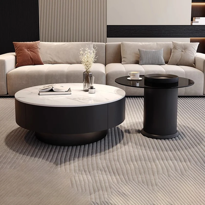 Elegant design coffee table space saving retro premium aesthetic side table luxury simple table living room furniture