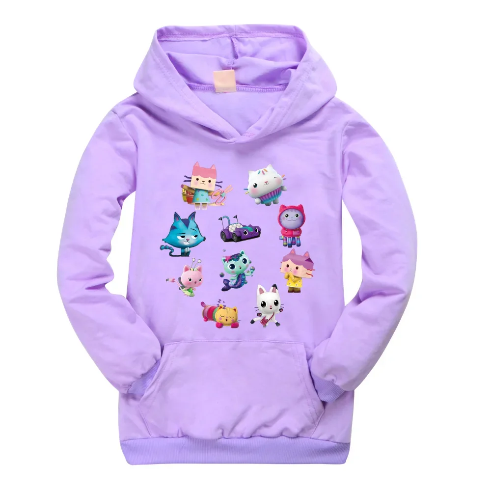 Gabby Doolhouse Hoodie Kids Pocket Pullover Sweatshirts Baby Girls Cute Gabbys Chat Clothes Boys Hooded Outwear Children Sweater