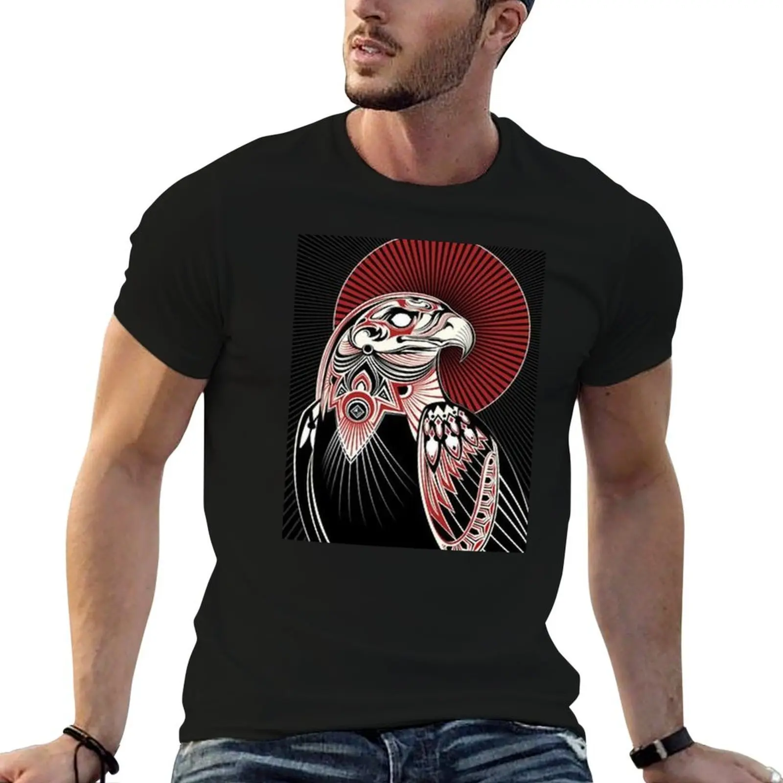 native eagle T-Shirt vintage anime men clothing