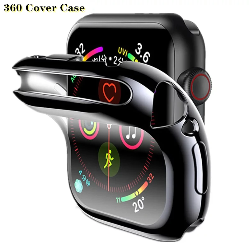 case For Apple watch 8 7 45mm 41mm 44mm 40mm 42mm 38MM Screen Protector Full TPU bumper cover iwatch series 8 7 SE 6 5 4 3 case