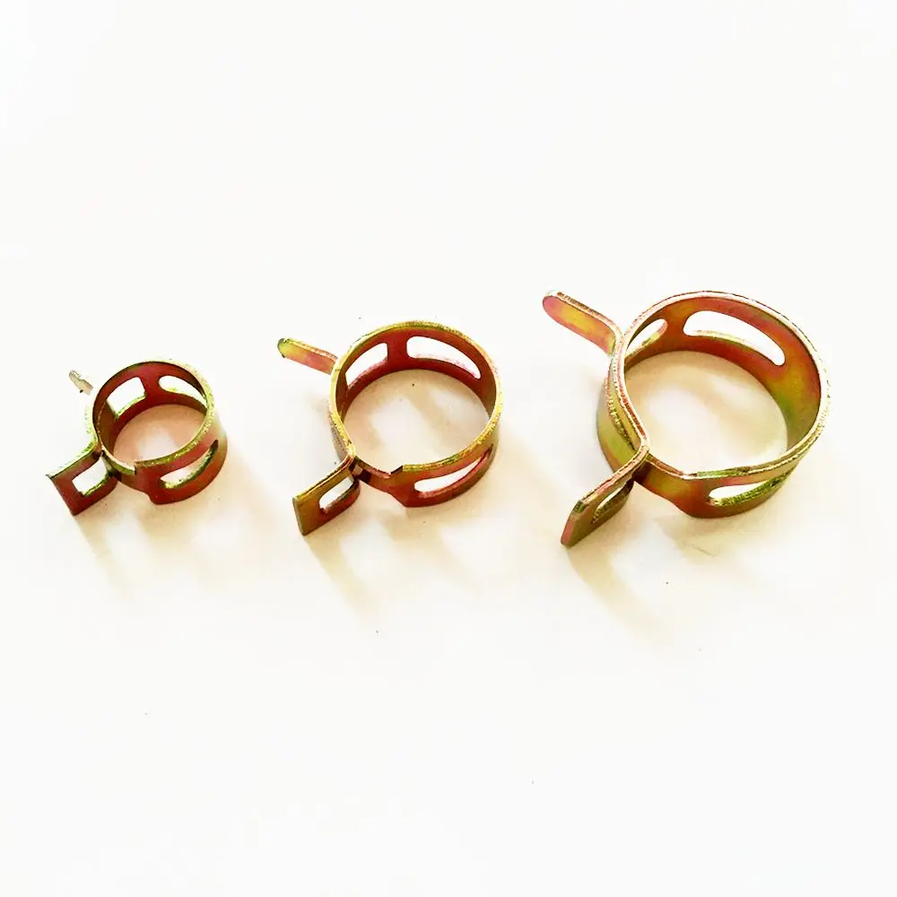 선택을위한 4mm-25mm 파이프 클램프 연료 스프링 클립 진공 실리콘 65Mn 자동차 자동차 스프링 클립 연료 오일 워터 호스 클램프