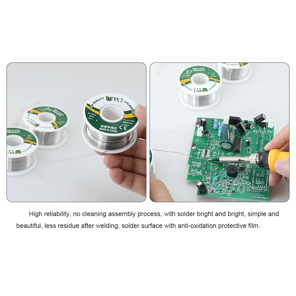 Imagem -04 - Estanho Chumbo Solda Fio de Solda 0.31.2 mm Rosin Núcleo Fluxo 2.25 Carretel de Fio de Solda para Ferramentas de Solda Eletrônica 100g sn 60 40