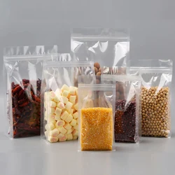 100pcs Transparent Plastic Packaging Bags Stand Up Octagonal Candy Nuts Snack Dried Fruit Storage Bag Reusable Sealed Pouches