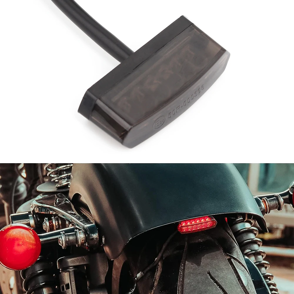 

Motorcycle Brake Rear Lights - 12V Motorbike Stop LED Tail Light Mini Red Indicator Compatible with Scooter Moped E-bike Sport