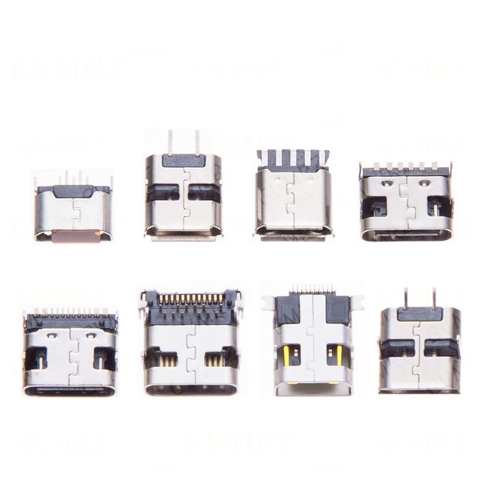  10PCS Micro Mini USB Type-C Connector Jack Mix Kit 2P 5P 6P Charging Port Socket SMT DIP For Phone PCB Repair