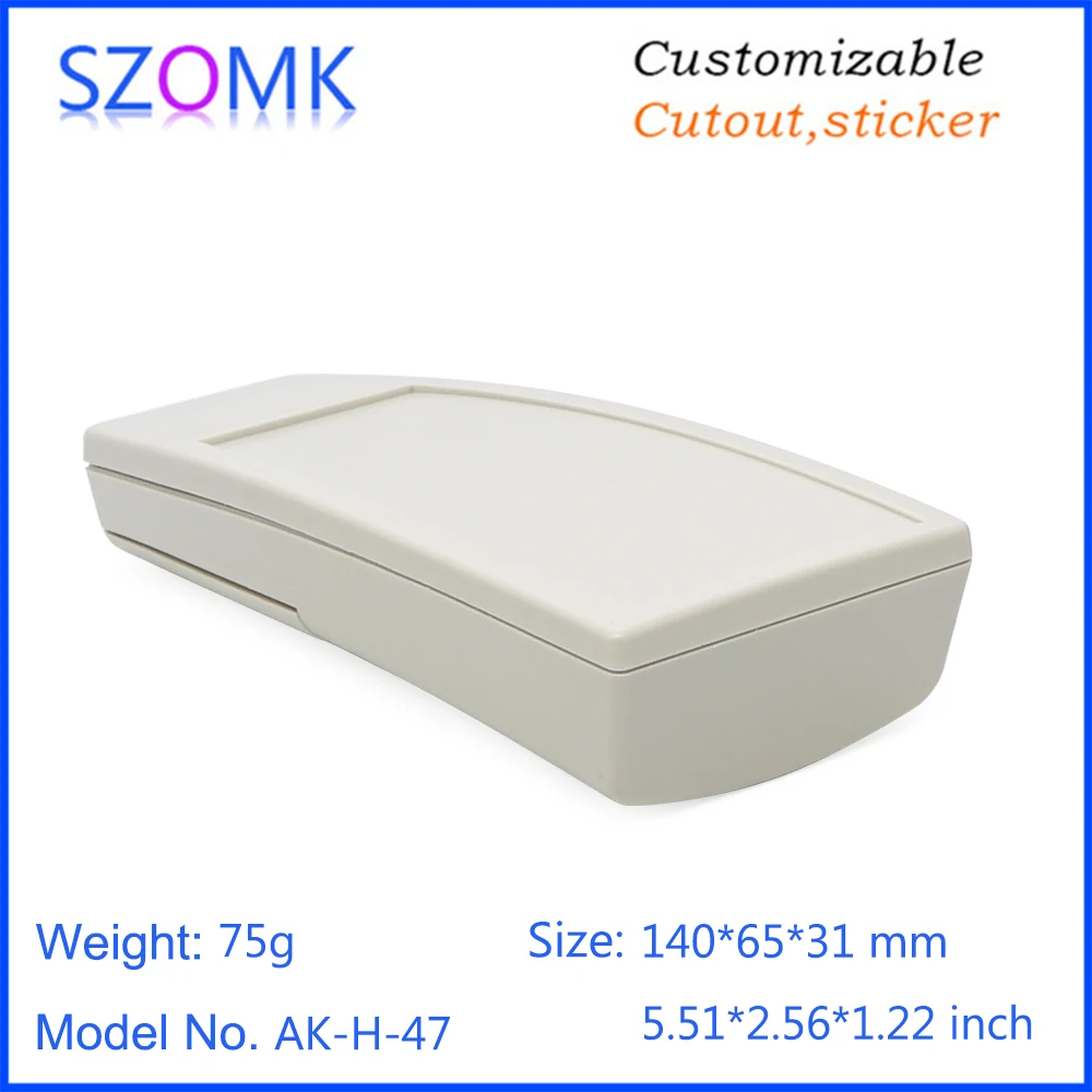 1Piece hot sales SZOMK 2x AA battery plastic box handheld for electronics project customizable abs instrument box
