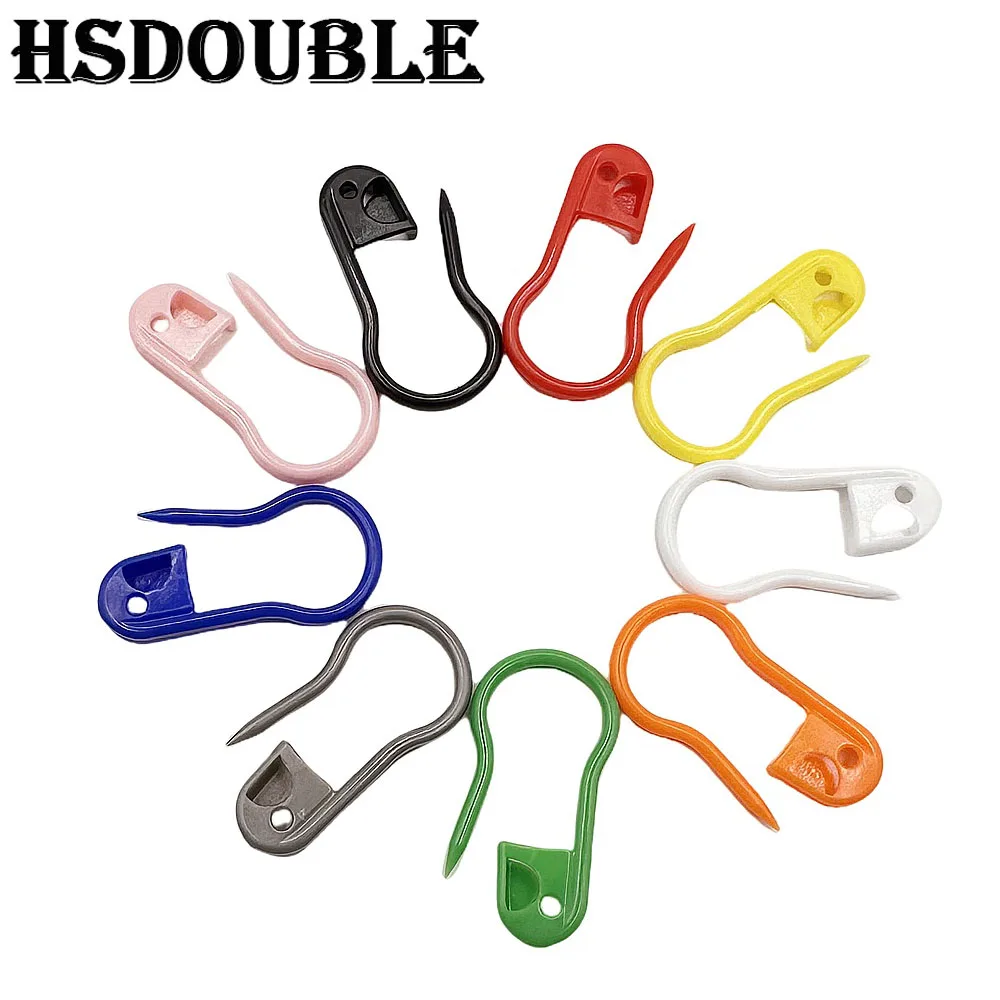100Pcs/Box Colorful Plastic Safety Pins Knitting Markers Crochet Stitch Clips for DIY Knitting Sewing Craft Clothing Accessorie