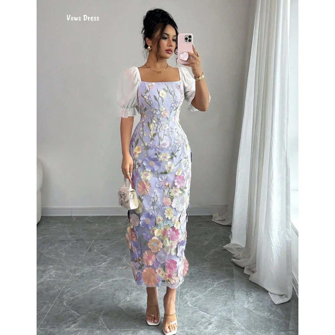 

Vows Custom Made Women's Evening Dress Woman Luxury Prom Dresses 2025 Fishtail Skirt Square Leader Flower Ball Gowns Robe Soiree