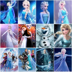 Disney DIY Painting By Numbers Anna Elsa Princess Frozen Drawing On Canvas With Coloring By Number Paint Kits Home Decoration