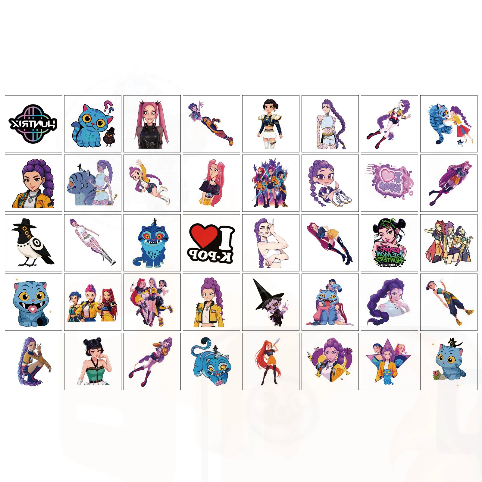 1 مجموعة جديدة الكرتون Kpop شيطان الصيادين المؤقتة الوشم ملصق رومي لطيف مقاوم للماء الوشم لهدية حفلة مضحكة #3