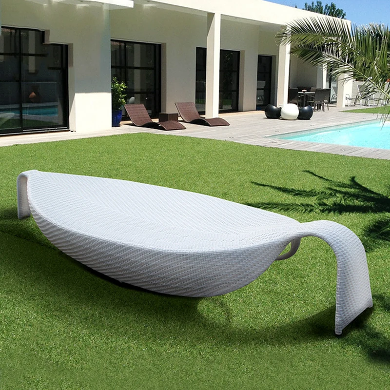 

Outdoor rattan bed creative net red lazy chair villa balcony leisure rattan beach swimming pool bed