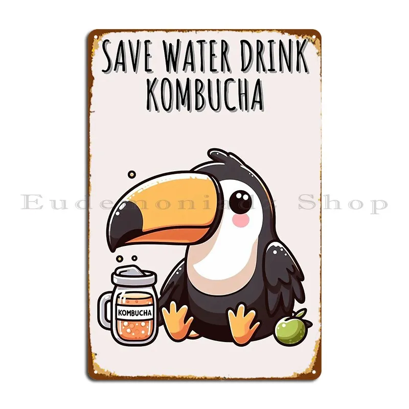 Kombucha Toucan Metal Plaque Poster Club Designer Create Club Classic Tin Sign Poster