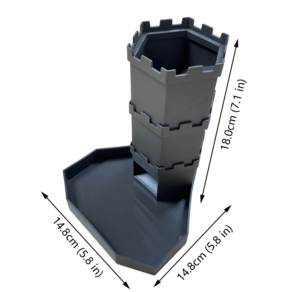 Dice Tower com Bricks Castle Pattern, Ideal para D & D Game, RPG e jogos de mesa com Dice Rolling Tray, RPG