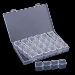 1 Set 28 Grids Clear Storage Box Beads Container Organizer Case