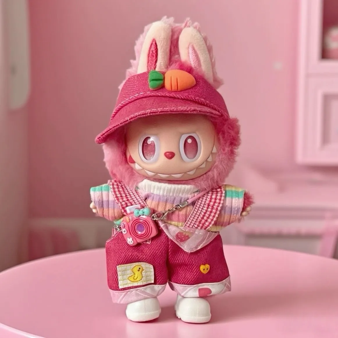 

Rainbow Outfit Set for 17cm Labubu V1 V2 V3 Vinyl Dolls Cute Doll Clothes with Accessories Ideal for Collection Display