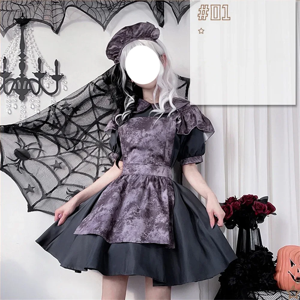 Japanese Halloween Gothic Mini Cosplay Dress Party Holiday Patchwork Black Vintage High Waist Punk Grunge Slim 90s Club Dresses