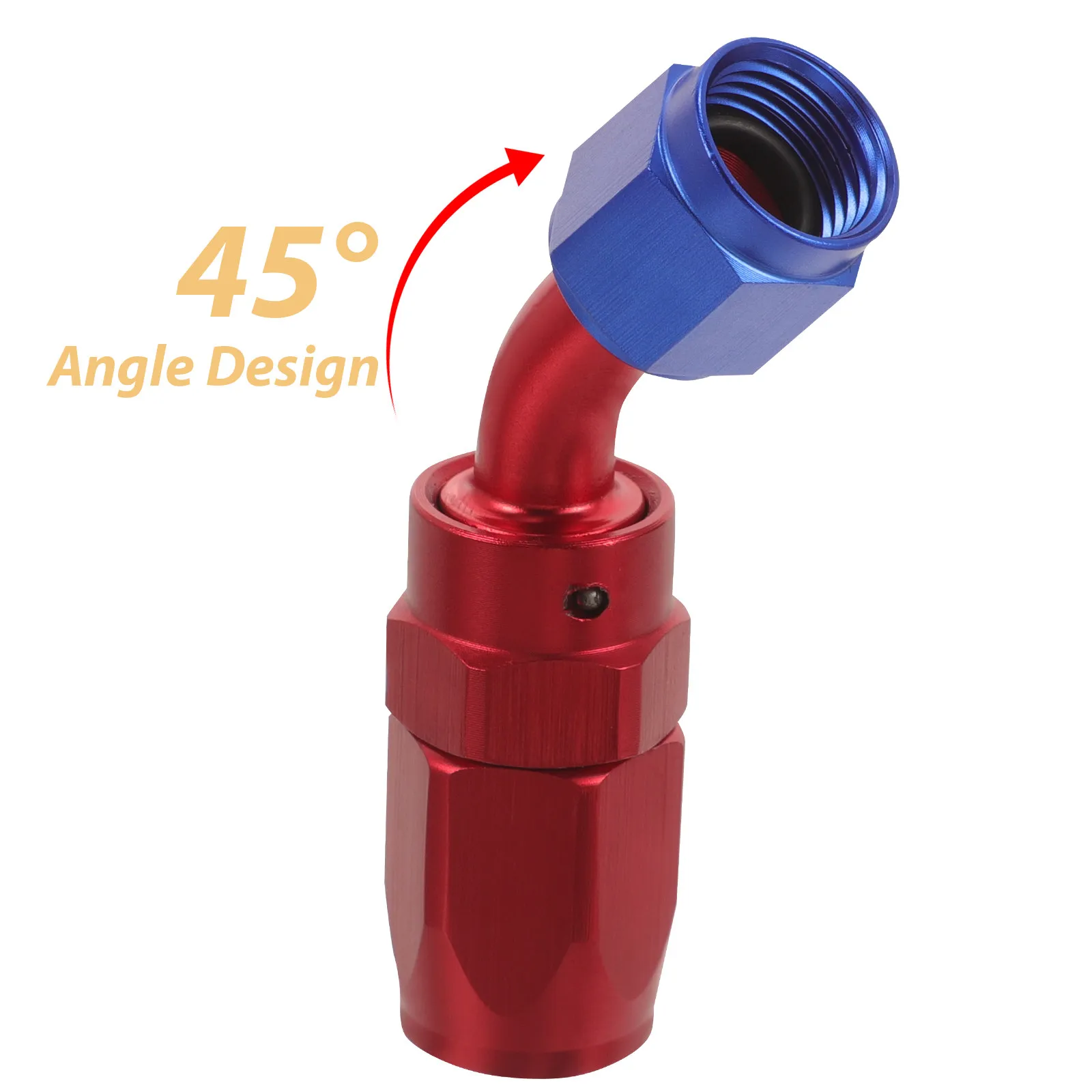 Fuel Line Hose End Fitting Aluminum Alloy An6 45 Degree Adapter for Auto Fuel Line Oil Hose Swivel Fittings 45 Degree Fitting
