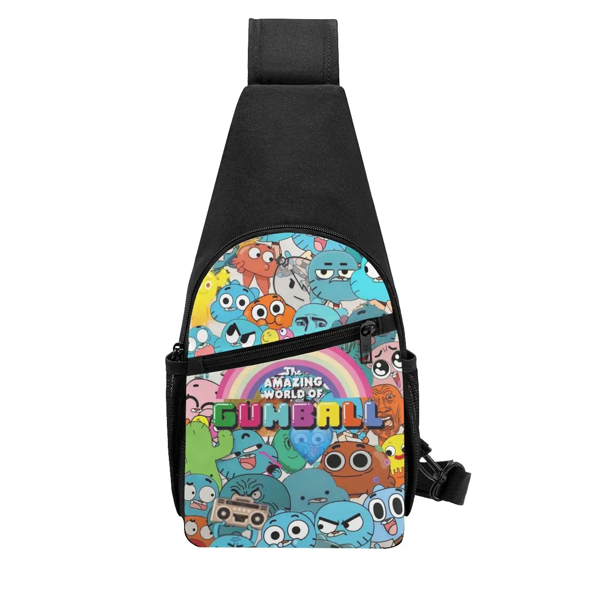 The Amazing World Of Gumball Chest Bag Men Sling Crossbody Backpack Chest Bag Travel Hiking Daypack Shoulder Bag