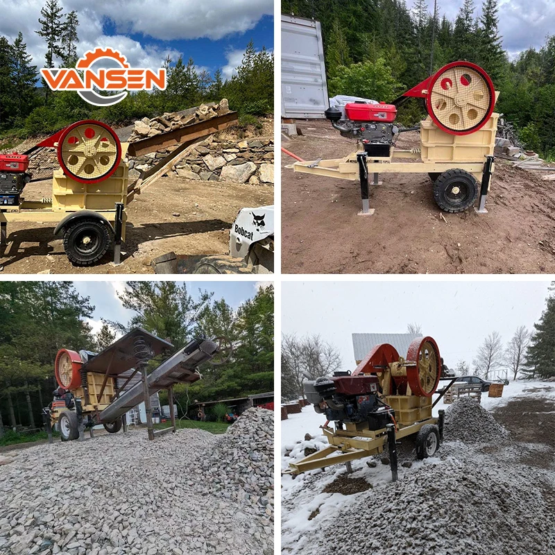Factory  Engine Mobile Portable Stone Rock Gold Ore Gravel Crusher 150 200x300 250x400 Jaw Crusher Machine Plant