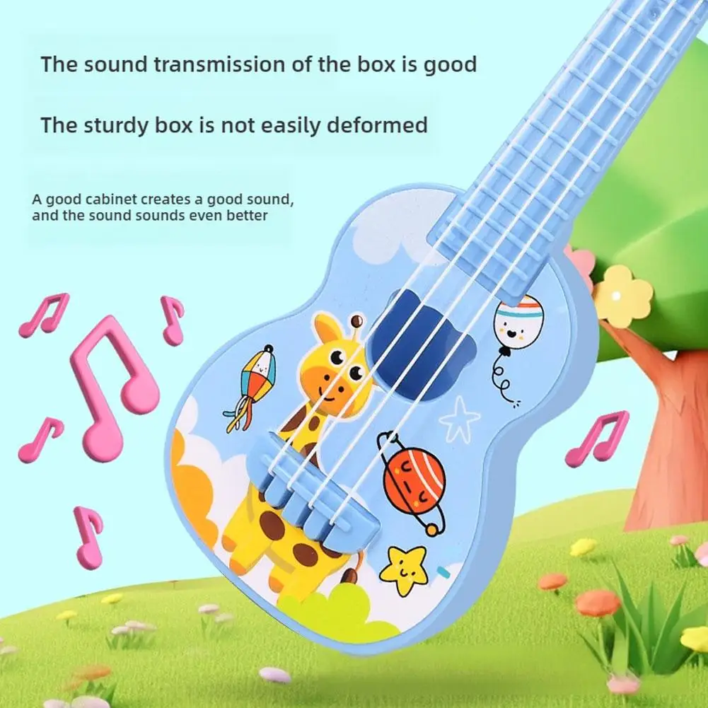 Gitara ukulele dla dzieci, zabawka, instrument dla początkujących, symulacja instrumentu, instrument edukacyjny, zabawka muzyczna.