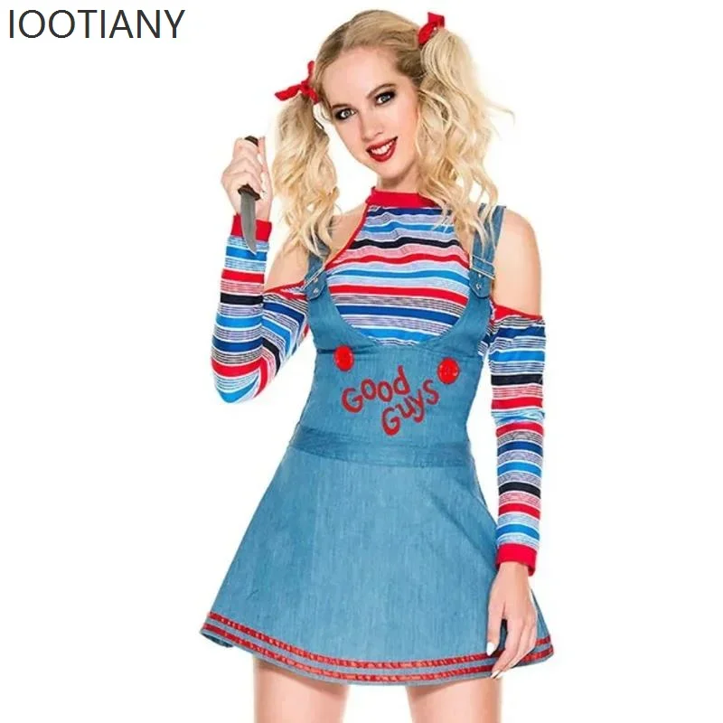 

CosplayHorror Nightmare Killer Doll Cosplay Costume Horror Movie Suit Halloween Carnival Party Circus Clown Cosplay Fancy Costum