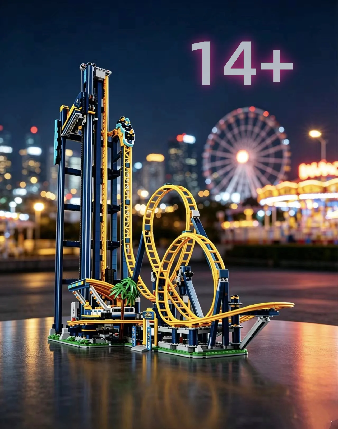 Nuevo Set de Modelo de Montaña Rusa para Decoración del Hogar 2026, Juguete de Modelo de Parque de Atracciones con Caída Vertical, Regalos, 3756 Piezas
