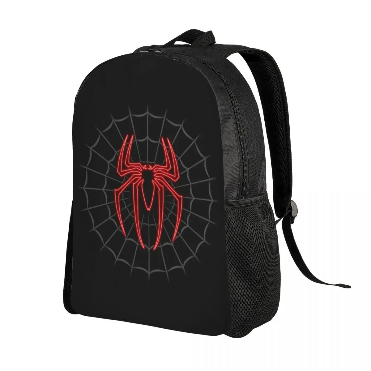 Custom Classic Red Spider On Web Pattern Backpack for Men Women College School Students Bookbag Fits 15 Inch Laptop Bags