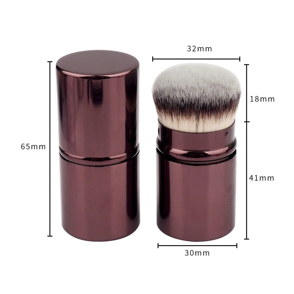 Novo pincel de maquiagem retrátil portátil único, pincel de pó solto, pincel de blush, pincel mágico sem rastros que não absorve pó, presente de maquiagem