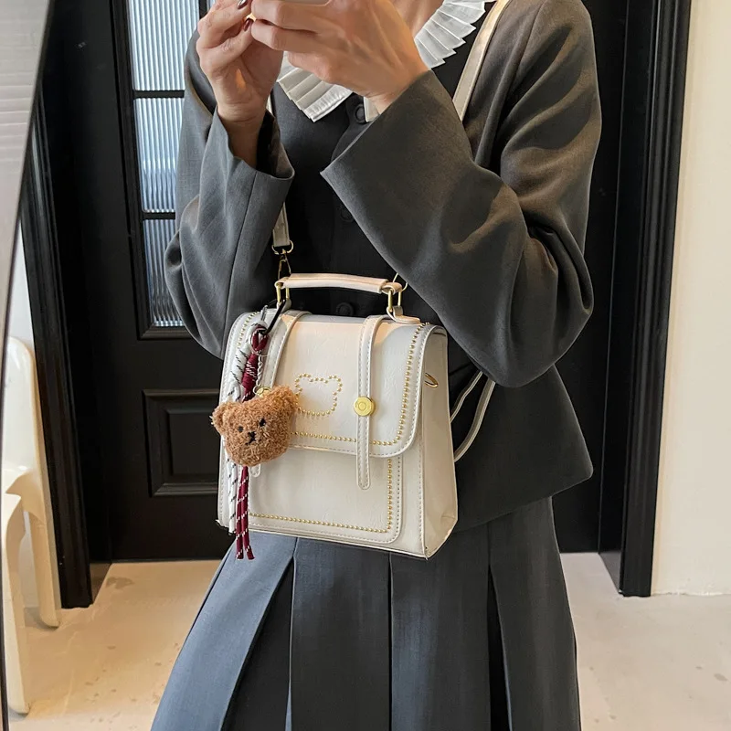 حقائب ظهر للسيدات من الجلد الياباني على شكل دمية دب على طراز Preppy لطيفة وحلوة ذات سعة كبيرة وحقائب مدرسية رقيقة عالية الجودة للمدرسة #5