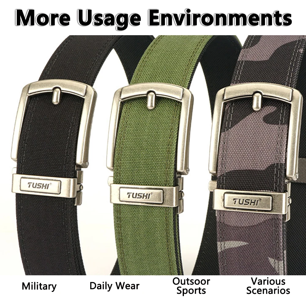 TUSHI Outdoor Hunting Metal Multi-size Tactical Belt Alloy Buckle High Quality Multi-Function Marine Corps Canvas Belt for Men