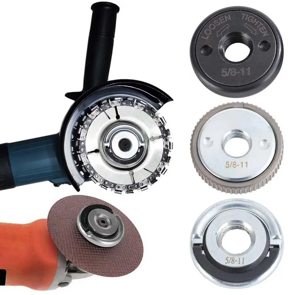 Angle Grinder Flange Locking Nut 5/8-11 Threaded Quick Change Tool Self-Locking Secure Fit Pressure Plate Angle Grinder Tool Nut
