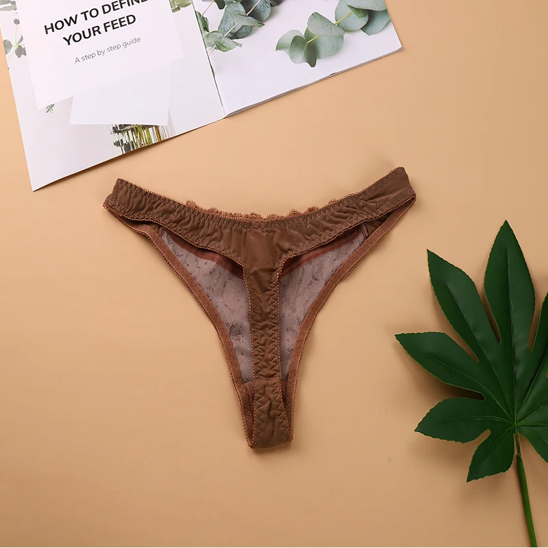 1pc Sexy Women Lace T-back Panties Thongs Female Underwear Breathable Lingerie low-waist Brife G-string Female