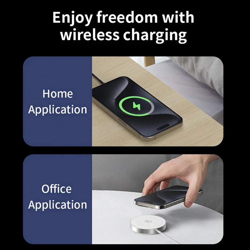 Wireless Charger Qi2 Magnetic Wireless Charger Ultra-Thin Aluminum For Apple 15W Cell Phone Wireless Charger