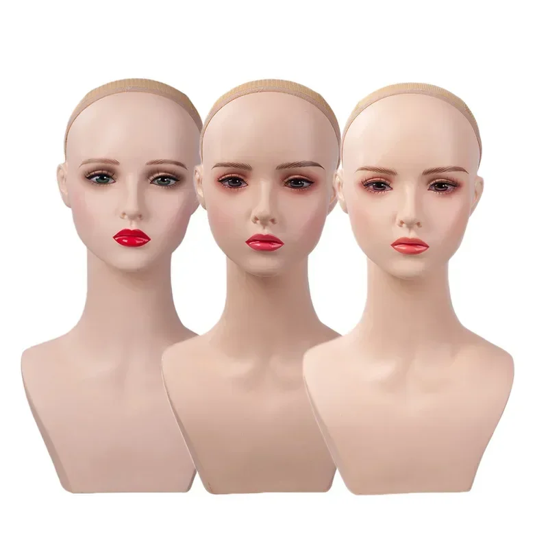 Realistic Female Wigs Display Mannequin Head for Cosplay Cartoon Character Doll Head Model - Perfect for Wig Hat Exhibitions