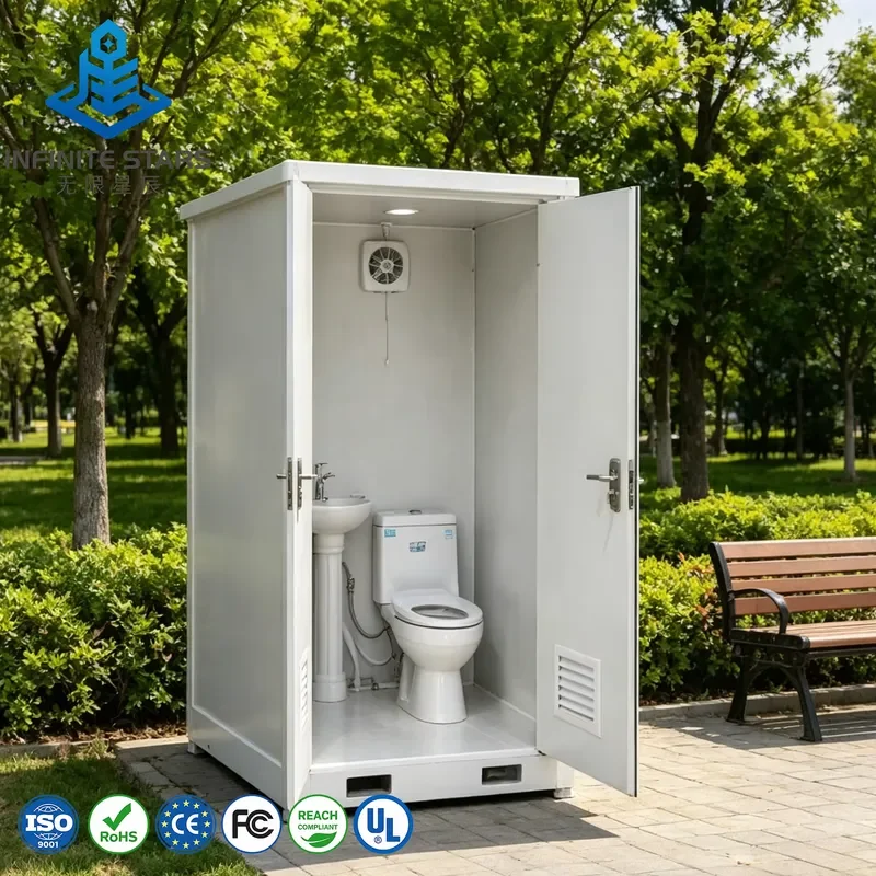 Modern Design High-Quality Prefab Steel Mobile Restroom For Outdoor Camping And Event Use Ventilated Durable Customized