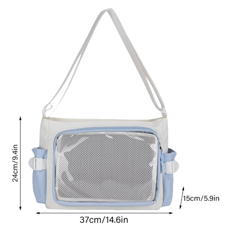 Fashionable Itabag Student Nylon Shoulder Bags Aesthetic Crossbody Purse Pin Handbag for Woman Fashionable Enthusiast