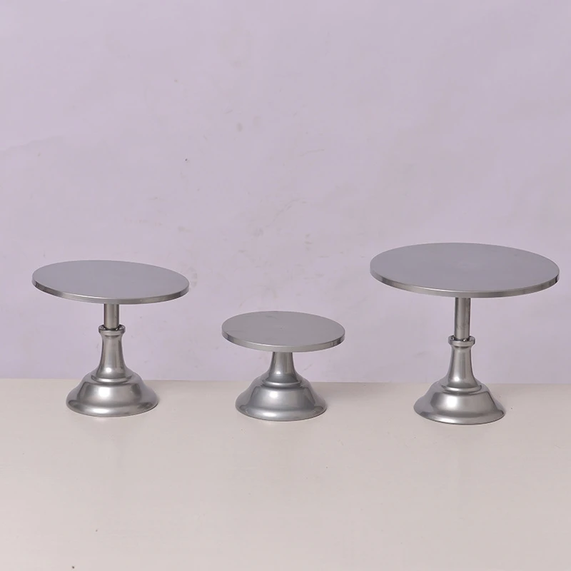 8/10/12inch Birthday Cake Stand Home Party Dessert Table Display Tray Cold Meal Break Afternoon Tea Center Rack Metal Pure Color