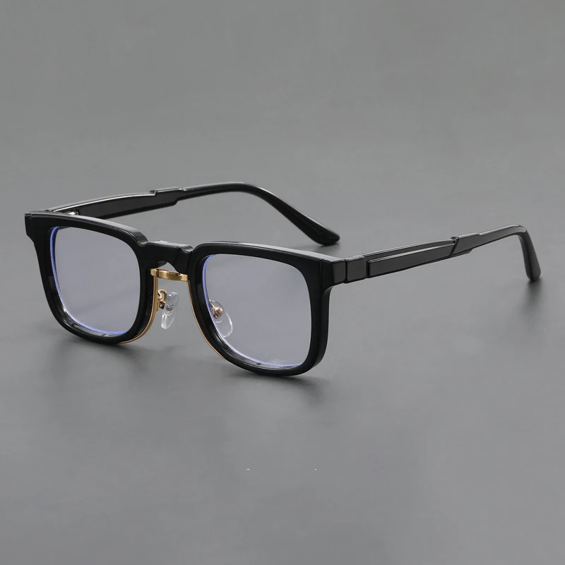 Glasses Frame Square Personality Fashion Anti Blue Light Flat Unisex 2024 High Quality Trending Spring Leg Computer Glasse