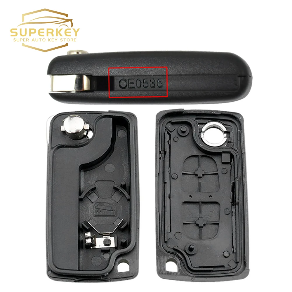 SUPERKEY Flip Remote Car Key Shell Case Dla Citroen C2 C3 C4 C5 C6 Xsara Berlingo Dla Peugeot 207 307 308 407 607 807 HU83 VA2