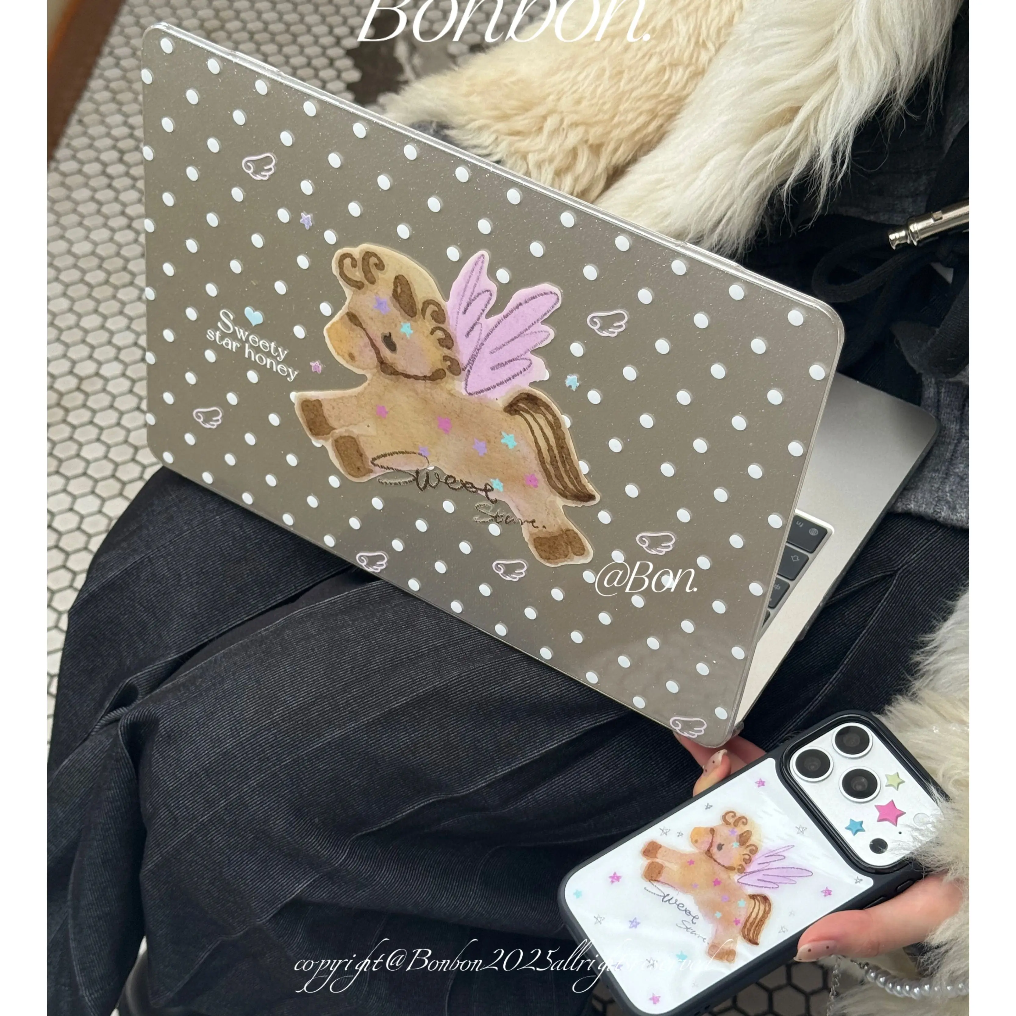 Horse Wings Dots Crystal Laptop Cover For Macbook Air 13 15in NEO M5 M4 A3240 A3113 A3241 A2941 A2337 Pro 14 16 M3 M2 M1 Case