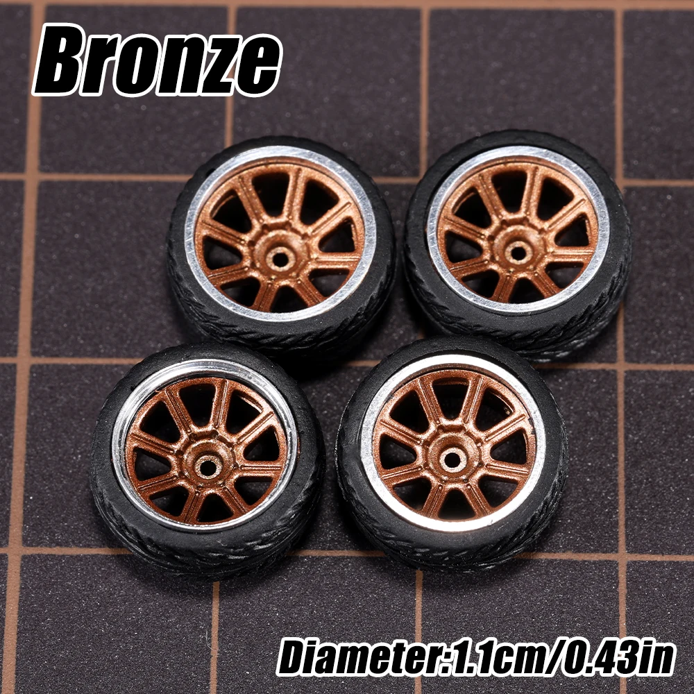 1/64 Modellauto-Räder 4er-Set - 11mm Durchmesser ABS-Gummireifen mit Bremsscheibe - Upgrade-Teile für Tomica Diecast-Fahrzeuge – Detail 18