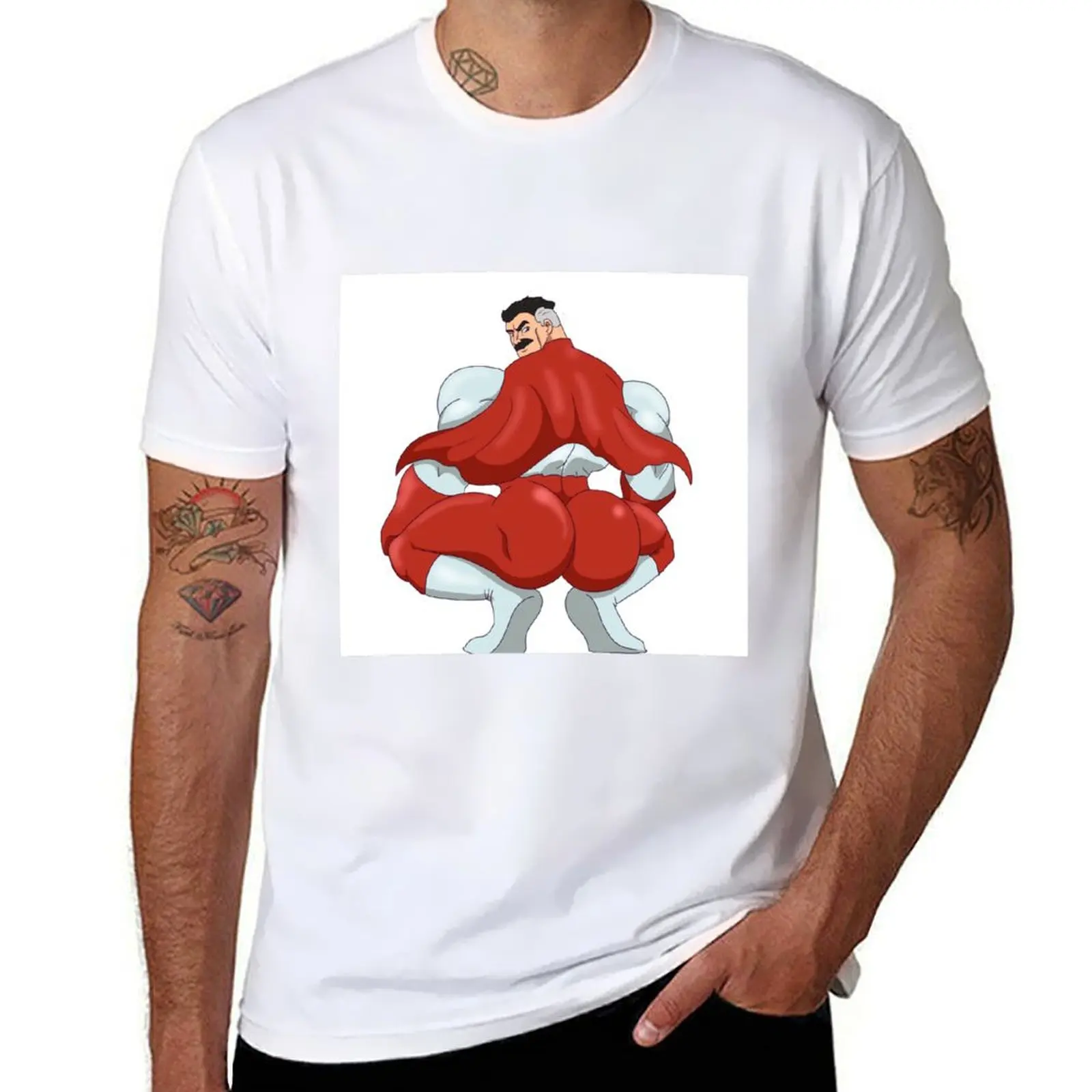 Invincible think mark thicc booty Omni Man T-shirt vintage clothes anime clothes boys animal print sublime clothes for men