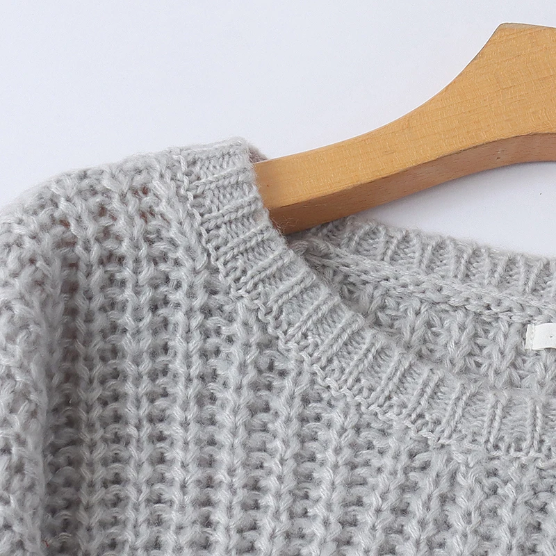 Coupe ample paresseux pull rond Ne pull femmes haut chaud couleur Blo tricoté Long Sve décontracté Sle hiver nouveauté