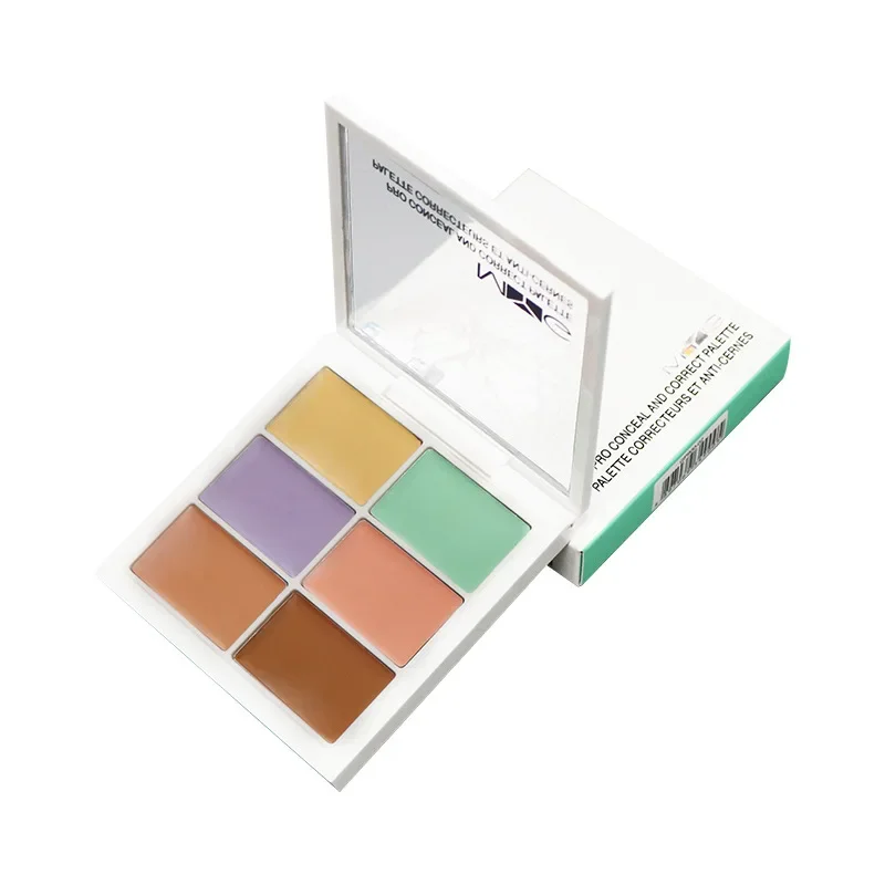 MYG 6-Color Concealer Palette Foundation correzione del tono della pelle macchie di copertura segni di Acne occhiaie arrossamenti cosmetici per il trucco