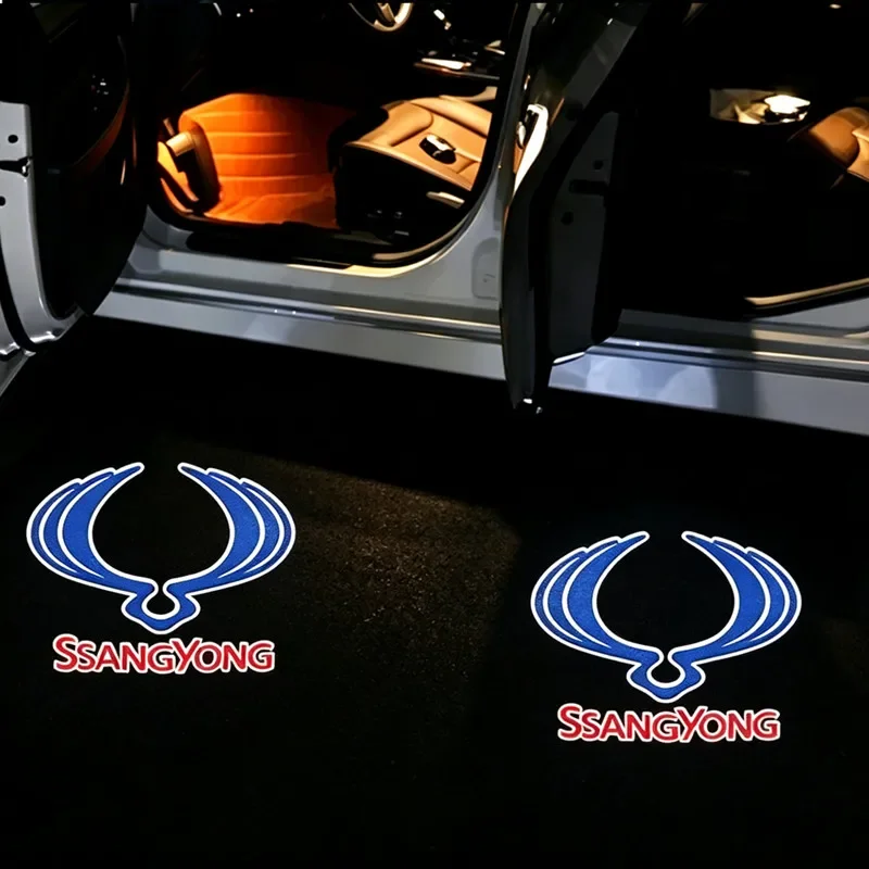 LED Car Door Welcome Light Ghost Shadow Courtesy Lamp For Ssangyong Rexton Tivolan Musso Tivoli Kyron Actyon Sport Korando
