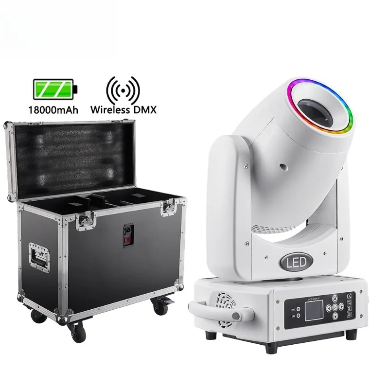 Two Lighting 100 Watt Battery Dot Mobile Headlights DJ Wedding Party Club Event Stage Effects