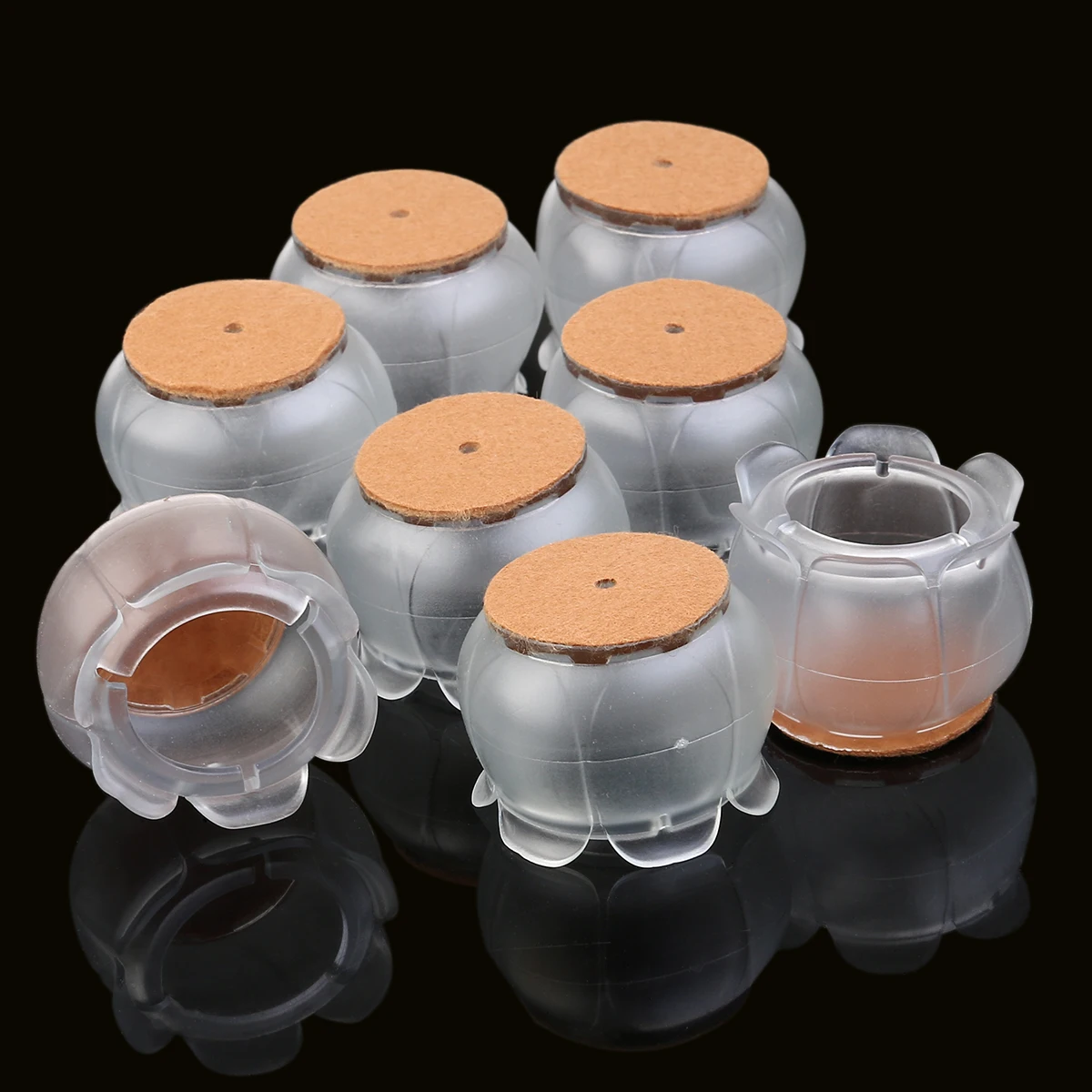 

8 Pack Furniture Feet Covers Soft Silicone PVC Leg Caps for Chairs Round 29-34mm Anti-Slip Noiseless Protectors Table Floor