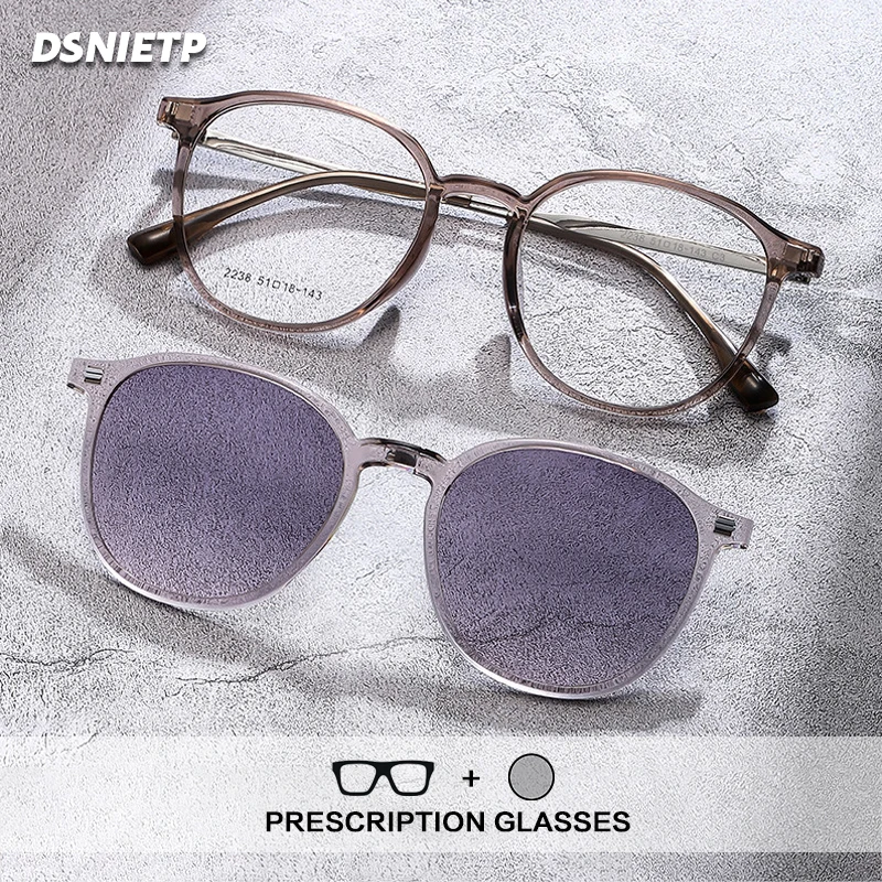 

ISLINO 2 в 1, очки для чтения с магнитной клипсой, мужские очки для близорукости, оправа для очков по рецепту, женские поляризационные солнцезащитные очки для вождения