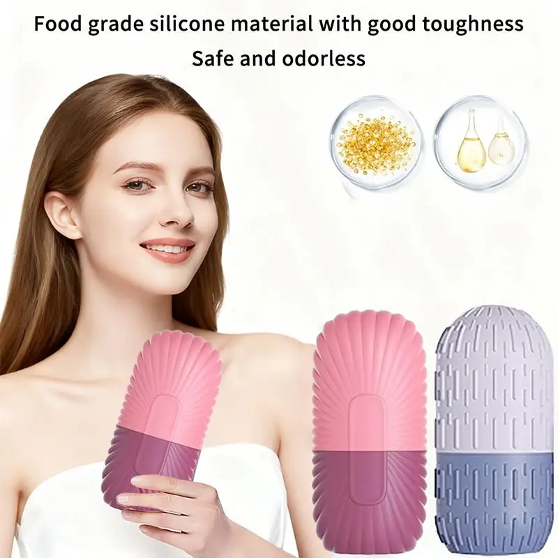 Bandeja de masaje facial con bolas de hielo y molde de silicona, rodillo de hielo para contorno y lifting facial, herramienta de belleza para el cuidado de los ojos y reducción de poros