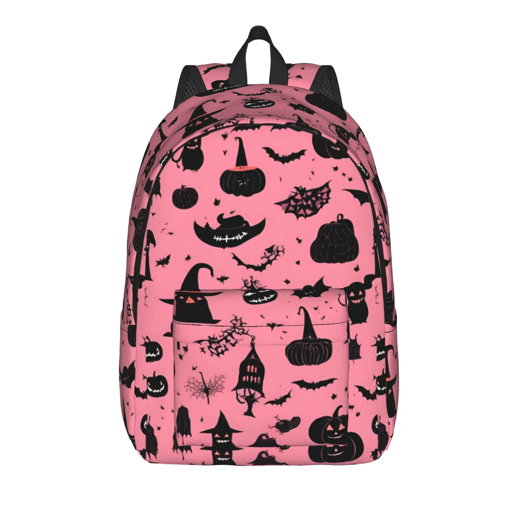 Halloween Gothcore Backpack for Men Women Student Hiking Travel Daypack Witch Mystical Pink Laptop Computer Canvas Bags Sports